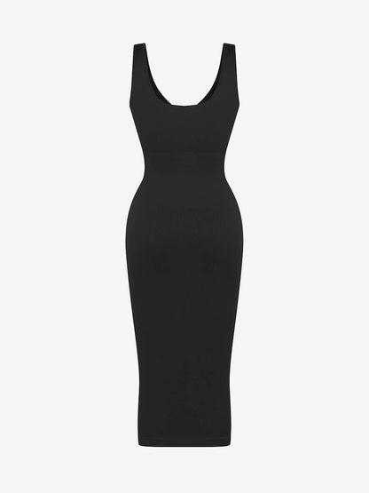 Wholesale Seamless Deep V-neck Waist Trimming Shaping Dress with Removable Pads