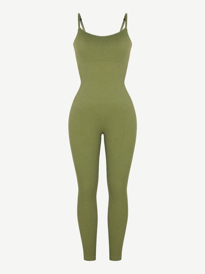 Wholesale High Stretchy Seamless Tummy Control Jumpsuit Removable cup pads