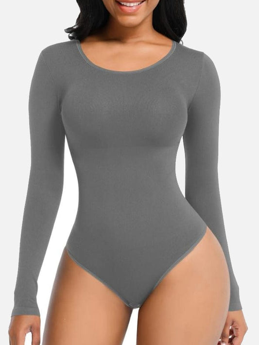 Flawless Comfort: Long Sleeve Seamless Bodysuit for Stunning Curves