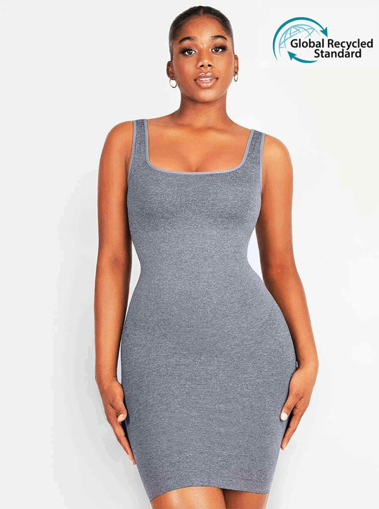 Unleash All-Day Confidence in Our Eco-Friendly Modal Square Neck Dress!