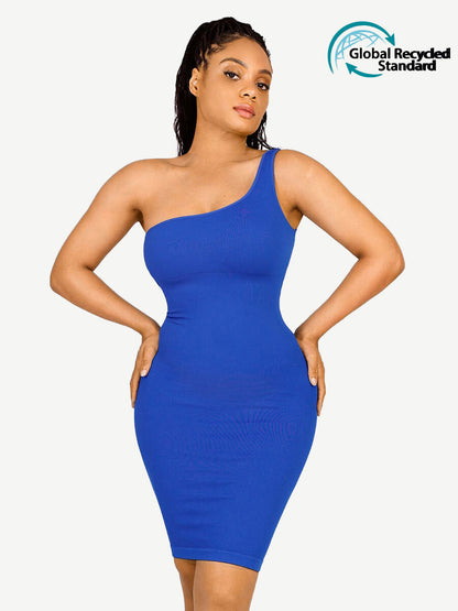 Experience Stellar Style: Eco-Friendly Body Shaping One Shoulder Dress