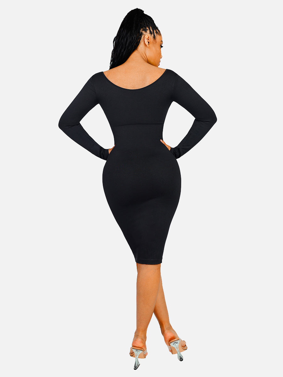 Celebrate Your Beauty: V-Neck Seamless Body Dress for All-Day Comfort