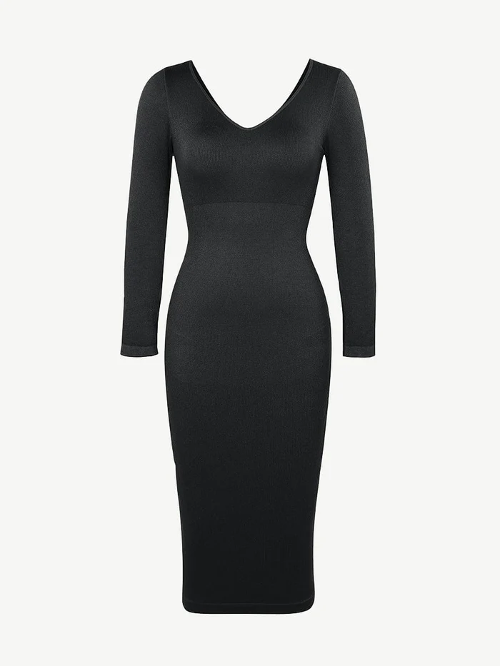 Celebrate Your Beauty: V-Neck Seamless Body Dress for All-Day Comfort