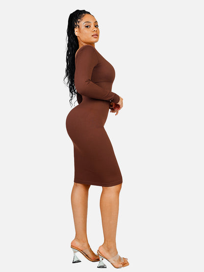 Sculpt Your Elegance: V-neck Seamless Body Dress for Effortless Style