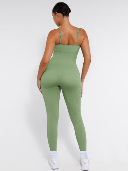 Sculpt Your Curves: High Stretchy Seamless Sling Tummy Control Jumpsuit