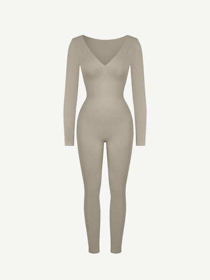 Wholesale Seamless Deep V Tummy Control Waist Cinching Catsuit