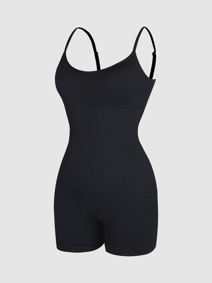 Wholesale Eco-friendly🌿 Seamless Ribbed Tank Shapewear Romper with Adjustable Straps