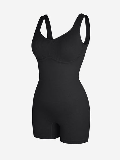 Wholesale Eco-friendly🌿 Seamless Ribbed V-Neck Shapewear Romper