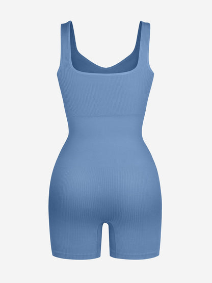 Wholesale Eco-friendly🌿 Seamless Ribbed V-Neck Shapewear Romper