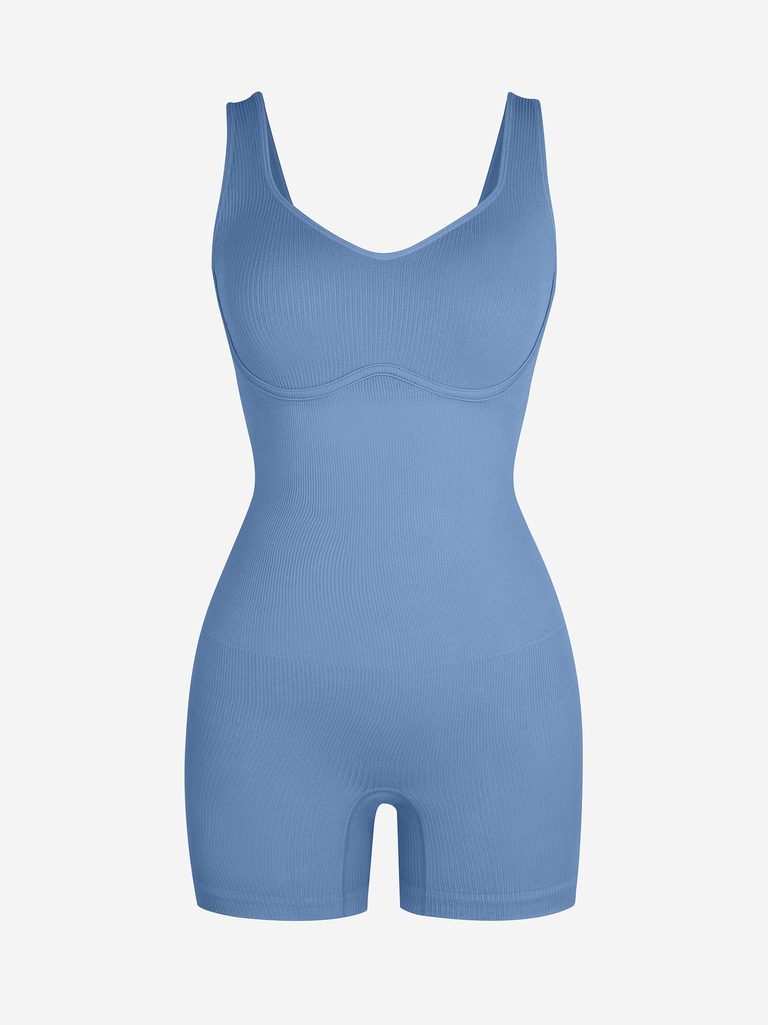 Wholesale Eco-friendly🌿 Seamless Ribbed V-Neck Shapewear Romper