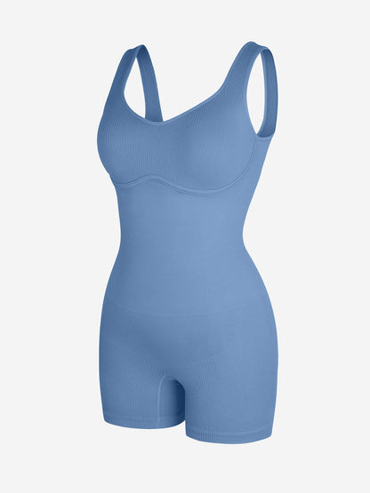 Wholesale Eco-friendly🌿 Seamless Ribbed V-Neck Shapewear Romper