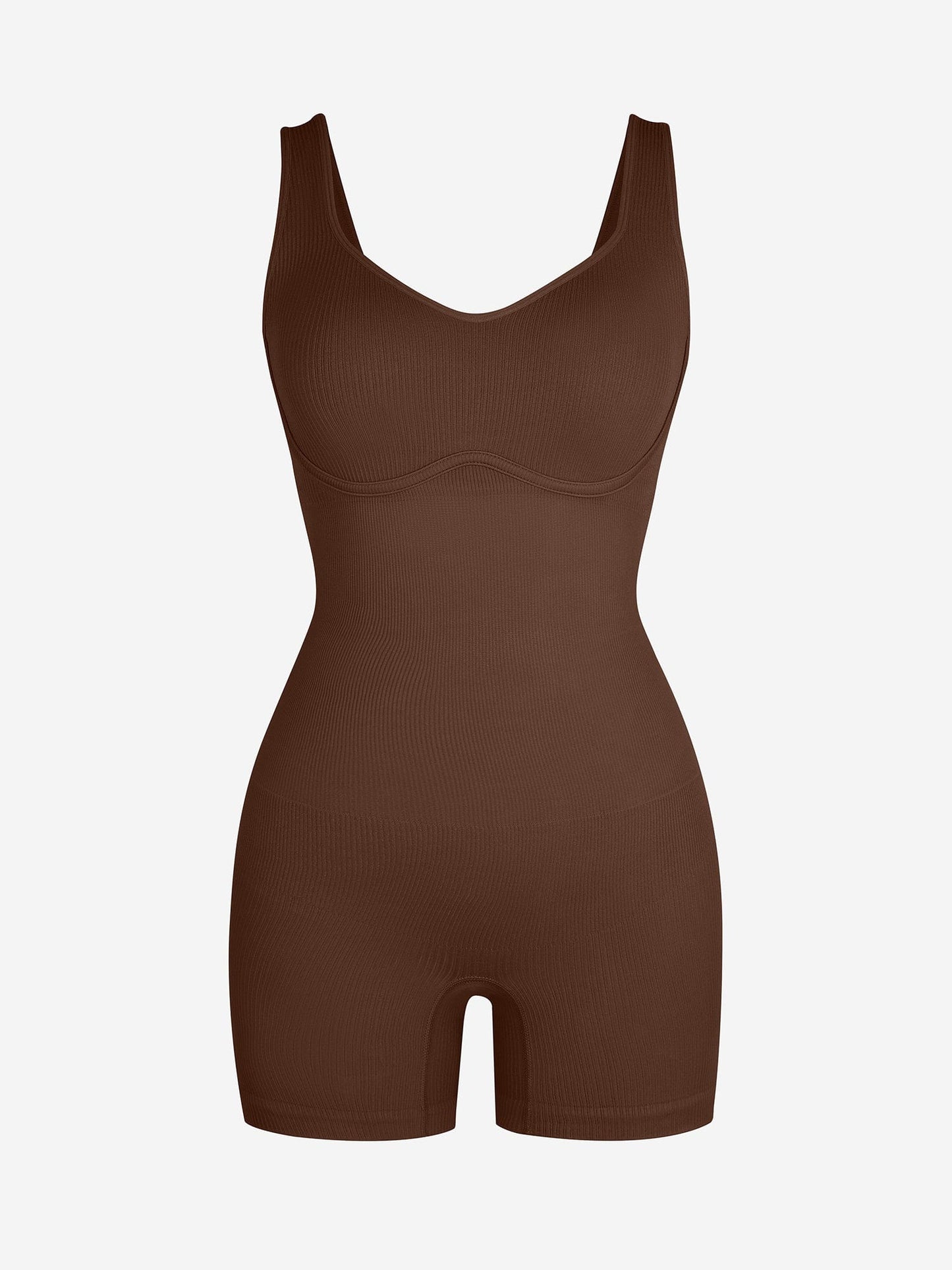  Eco-friendly🌿 Seamless Ribbed V-Neck Shapewear Romper