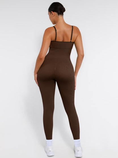 Sculpt Your Curves: High Stretchy Seamless Sling Tummy Control Jumpsuit