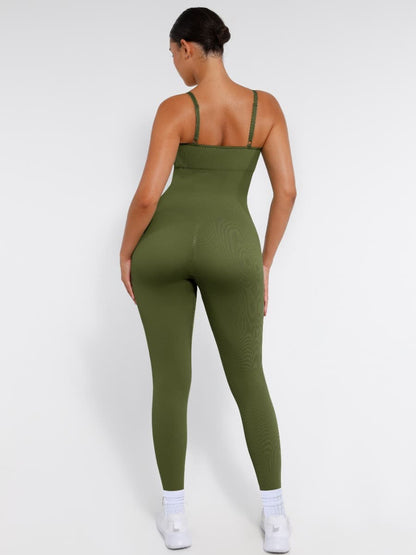 Sculpt Your Curves: High Stretchy Seamless Sling Tummy Control Jumpsuit