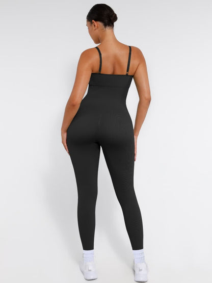 Sculpt Your Curves: High Stretchy Seamless Sling Tummy Control Jumpsuit