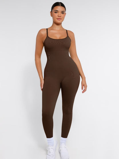 Sculpt Your Curves: High Stretchy Seamless Sling Tummy Control Jumpsuit