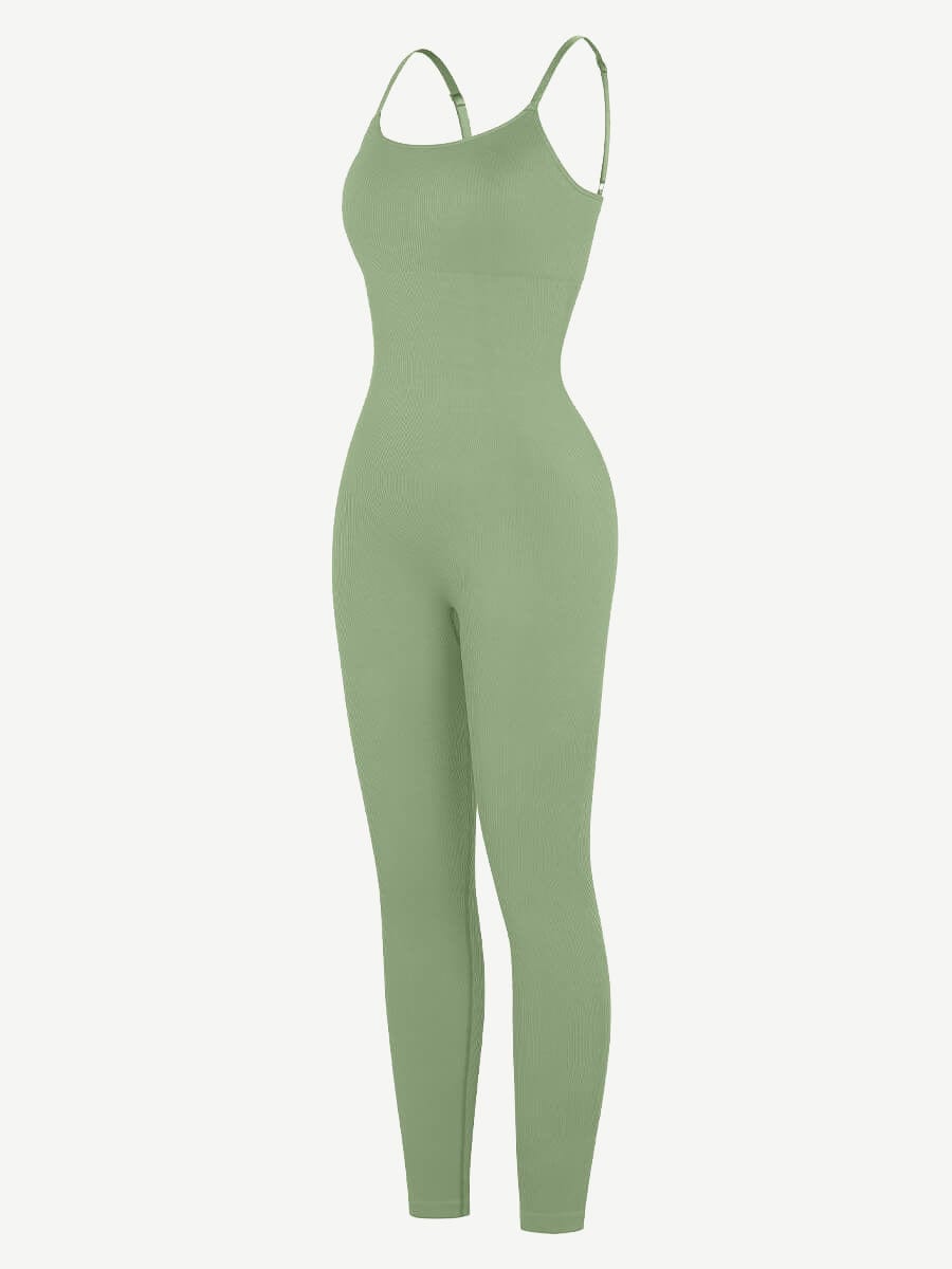 Sculpt Your Curves: High Stretchy Seamless Sling Tummy Control Jumpsuit