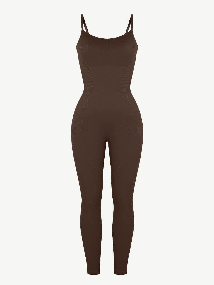 Sculpt Your Curves: High Stretchy Seamless Sling Tummy Control Jumpsuit