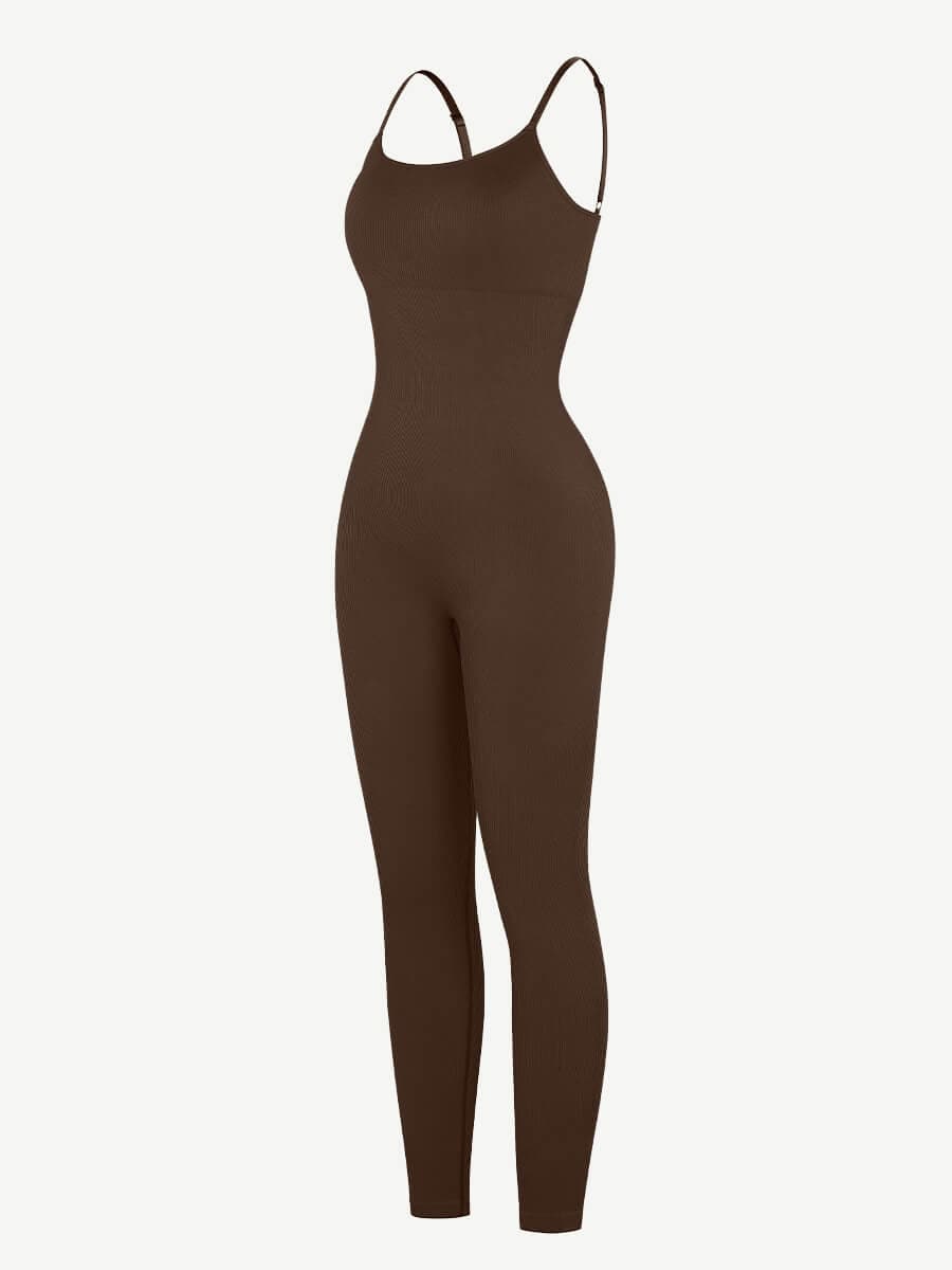 Sculpt Your Curves: High Stretchy Seamless Sling Tummy Control Jumpsuit