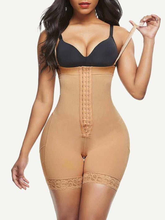 Wholesale Big Size Lace Trim Postoperative Full Body Shaper